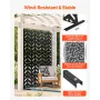 Metal Privacy Screen, 47" W x 72" H, Outdoor Privacy Screens 5-Panel, Freestanding Outdoor Divider with Stand, Decorative Garden
