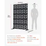 Metal Privacy Screen, 47" W x 72" H, Outdoor Privacy Screens 5-Panel, Freestanding Outdoor Divider with Stand, Decorative Garden