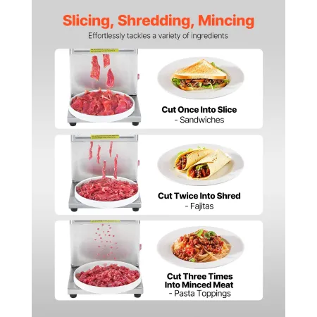 Elektrisk kødskæremaskine 850W Commercial Meat Slicer Cutting