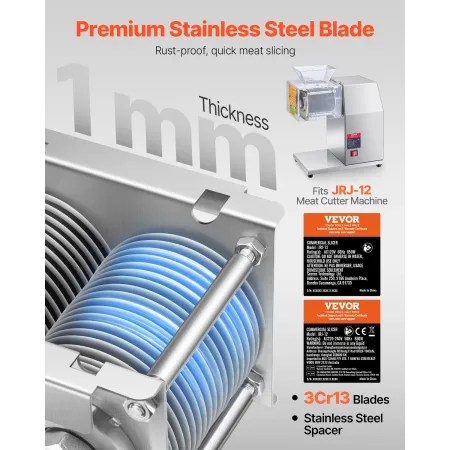 Meat Cutter Machine Blade, 5 mm Blade for Commercial Meat Cutter, One Set Blade for SJY-DQ90 Meat Cutting Machine, Stainless Ste