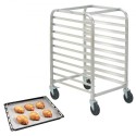 10 ark kommerciel bun pan rack køkken aluminium bagningsstativ bremsehjul
