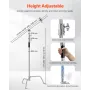 C Stand with Boom Arm, Max Height 10.83 ft/330 cm, Stainless Steel Heavy Duty Photography Light Stand with 4.8-9.8 ft Adjustable
