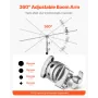 C Stand with Boom Arm, Max Height 10.83 ft/330 cm, Stainless Steel Heavy Duty Photography Light Stand with 4.8-9.8 ft Adjustable