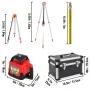 Green Rotary Laser Level Kit with Adjustable Tripod and 5M Staff, 500M Range, 360 Degree Rotary Scanning, Self-Leveling Laser Le