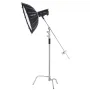 C Stand with Boom Arm, Max Height 10.83 ft/330 cm, Stainless Steel Heavy Duty Photography Light Stand with 4.8-9.8 ft Adjustable