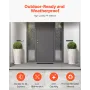 Set of 2 Tall Outdoor Planters 21"H, Round Large Planters For Front Porch and Patio, Stone Finish Flower Tree Plant Pots