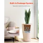 Set of 2 Tall Outdoor Planters 21"H, Round Large Planters For Front Porch and Patio, Stone Finish Flower Tree Plant Pots