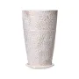 Set of 2 Tall Outdoor Planters 21"H, Round Large Planters For Front Porch and Patio, Stone Finish Flower Tree Plant Pots