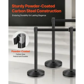 6 PCS Stanchion Post med 4 udtrækkelige bælter og sandinjektion