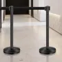 6 PCS Stanchion Post med 4 udtrækkelige bælter og sandinjektion