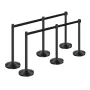 6 PCS Stanchion Post med 4 udtrækkelige bælter og sandinjektion