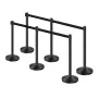 6 PCS Stanchion Post med 4 udtrækkelige bælter og sandinjektion