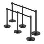 6 PCS Stanchion Post med 4 udtrækkelige bælter og sandinjektion