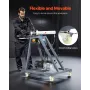 Electric Tube Bending Machine, 750W Electric Tubing Bender with 6L Hydraulic Cylinder, Movable Pipe Bender Machine with 3 Dies &