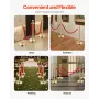 Stanchions and Velvet Ropes 6Pcs, Hollow Base with Stainless Steel Post, 4 Red Velvet Ropes and Posts, Crowd Control Barriers Go