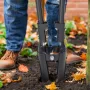 Post Hole Digger, Heavy Duty Post Hole Digger with Carbon Steel Handle, Manual Hole Digger with Scale Markings and Metal Blade, 