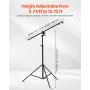 Air polstret aluminiumsfotografering Lysstativ med Boom Arm