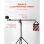 Air Cushioned Aluminum Light Stand, Max Height 12.8 ft/390 cm, Adjustable Photography Stand with Boom Arm, Sandbag, Max Load 5kg