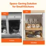 2 Tier Pull Out Cabinet Organizer, 20"W x 21"D Cabinet Drawer, Soft Close Slide out Shelf, Heavy-Duty Sliding Wood Drawer, Adjus