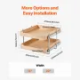 2 Tier Pull Out Cabinet Organizer, 20"W x 21"D Cabinet Drawer, Soft Close Slide out Shelf, Heavy-Duty Sliding Wood Drawer, Adjus