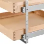 2 Tier Pull Out Cabinet Organizer, 20"W x 21"D Cabinet Drawer, Soft Close Slide out Shelf, Heavy-Duty Sliding Wood Drawer, Adjus