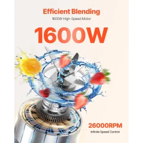 85 oz 1400W blender til smoothies fødevareforarbejdningsblender til køkken