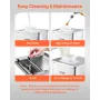 Meat Cutter Machine, 550W Meat Slicer, 350 lb/h Commercial Meat Cutting Machine, Stainless Steel, 3.5 mm Thickness, Electric Foo