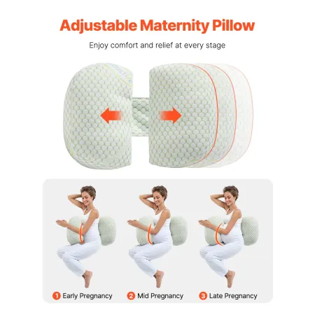Pregnancy Wedge Pillow, W-Shaped Maternity Pillow for Pregnant Women, Soft and Breathable Pregnancy Pillow with Removable & Wash