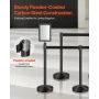8 PCS Stanchion Post med 4 udtrækkelige bælter og 2 tegn