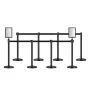 Stanchion Post, 8 Pcs Crowd Control Barrier with 8 Retractable Belts & 2 Sign Holders, Carbon Steel Stanchion Post Queue with Sa