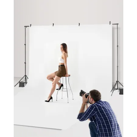 Backdrop Stand, 6.5 x 10 ft Adjustable Photo Backdrop Stand Kit, Portable Background Backdrop Stand with 5 Crossbars, Heavy Duty