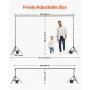 Baggrundsbaggrundsbaggrundsstativ Kit 6.5 x 10 ft til fest- og