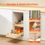 2 Tier Pull Out Cabinet Organizer, 14"W x 21"D Cabinet Drawer, Soft Close Slide out Shelf, Heavy-Duty Sliding Wood Drawer, Adjus