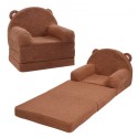 Baby stol sammenfoldelig 2-i-1 baby lounger sofa tegneserie børn sofa brun