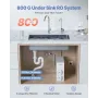 Omvendt osmosisystem 800 GPD 8-trins tankless under