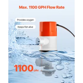 Livewell Pump til båd 12v 1100GPH Livewell Aerator Pump lige 2