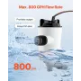 Livewell Pump for Boat, 12V 50 L/min(800 GPH) Livewell Aerator Pump with Detachable Motor, 90-Degree Baitwell Pumps for Boats, C