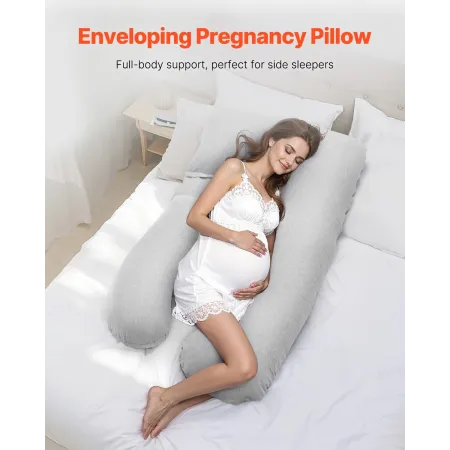 Pregnancy Pillow, U-Shaped Full Body Maternity Pillow for Pregnant Women, Soft and Breathable Pregnant Support Pillows with Remo