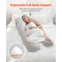 Pregnancy Pillow, U-Shaped Full Body Maternity Pillow for Pregnant Women, Soft and Breathable Pregnant Support Pillows with Remo