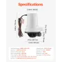 Livewell Pump for Boat, 12V 101 L/min(1600 GPH) Straight Livewell Aerator Pump with Dual Inlet, ABA Housing & Detachable Motor C