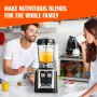 Professional Blender, Commercial Countertop Blenders, 68 oz Plastic Jar Blender Combo, Stainless Steel 3 Functions Blender, for 