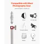 Heavy Duty Light Stand with Casters, Max Height 10.5 ft/320 cm, Adjustable Tripod Stand with Stainless Steel, Photography Wheele
