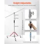 Heavy Duty Light Stand with Casters, Max Height 10.5 ft/320 cm, Adjustable Tripod Stand with Stainless Steel, Photography Wheele