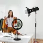 Heavy Duty Light Stand with Casters, Max Height 10.5 ft/320 cm, Adjustable Tripod Stand with Stainless Steel, Photography Wheele