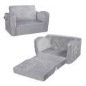 Baby Chair Foldable 2-in-1 Comfy Baby Lounger Couch Kids Sofa Grey