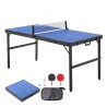 Mid-Size Ping Pong Table Foldable Table Tennis Game Table Indoor with Net