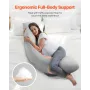 Pregnancy Pillows, L-Shaped Maternity Pillow for Pregnant Women, Soft & Breathable Pregnancy Body Pillow with Washable Jersey Co