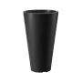 Set of 2 Tall Planter For Outdoor Indoor Plants 24inch, Black Round Large Planters For Front Porch, Patio, Tall Taper Flower Tre