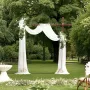 Kunstige bryllupsbueblomstersæt hvid med 2 stk. 