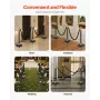 Stanchion Post, 6 Pcs Crowd Control Barrier with 4 Black Velvet Ropes, 5 ft Stainless Steel Stanchion Post Queue with Sand Injec
